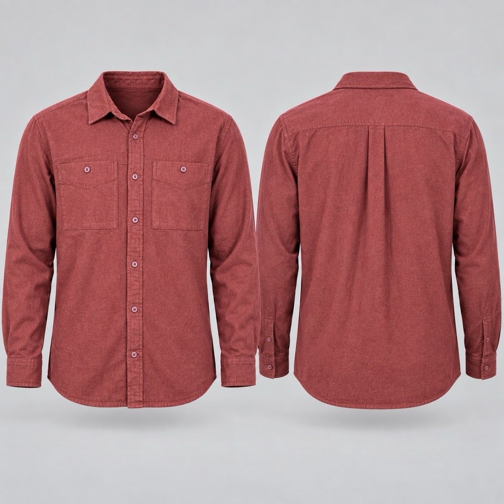 REI Cooperative Shirt Mens Large rust Solid Long Sleeve Flannel Button Up Casual